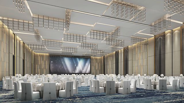 陕西宴会厅装修设计西安宴会厅装修施工咸阳设计(图2)