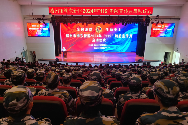 柳东新区举行2024年“119”消防宣传月启动仪式(图1)