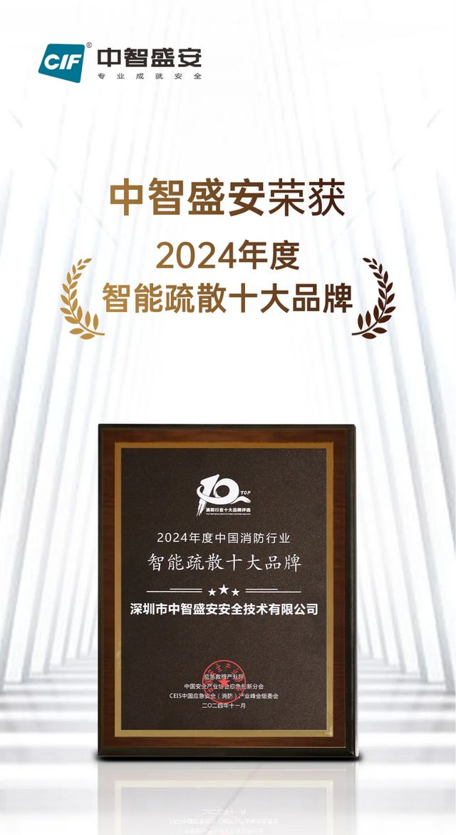恭贺中智盛安连续八届荣获消防行业“智能疏散十大品牌”殊荣(图2)