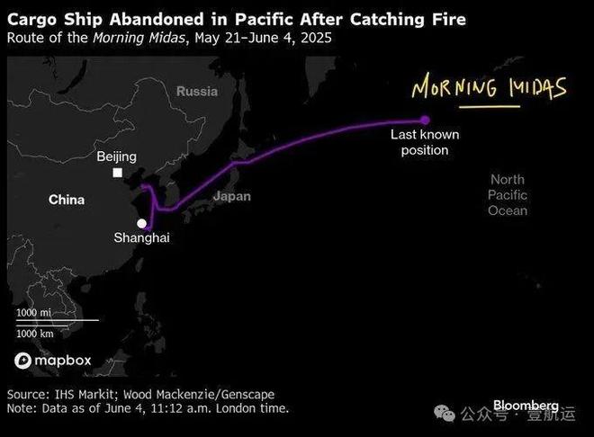 突发！船上装载的新能源汽车起火这艘从中国出发的货轮被迫弃船(图1)